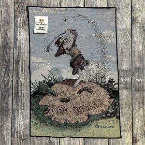 New 1990s Gary Patterson The Bunker‎ Women's Golf 17"x25" Tapestry Wall Hanging